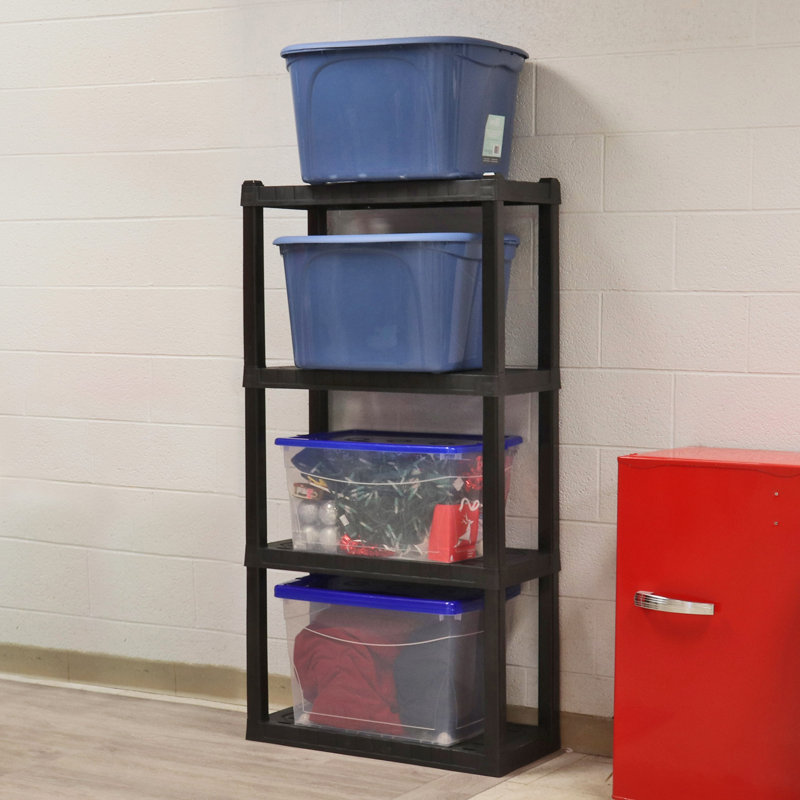 Oskar 144.78cm 4 Shelving Unit, Black