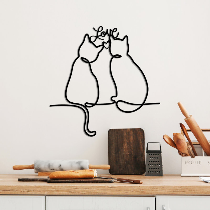 Decorative Metal Wall Accessory, Black, 21.7 x 21.7 inches | 100% Metal, Thickness: 0.06 inches | Stylish & Durable Design, Perfect for Home Decor & Office Walls, Unique Modern Artwork for Any Space