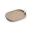 Saddle Leather Oval Tray In Stainless Steel