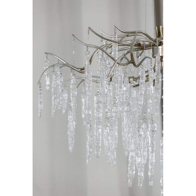 Zapata 12 - Light Dimmable Tiered Chandelier, Aqua Green, 31'' H X 35'' W X 35'' D