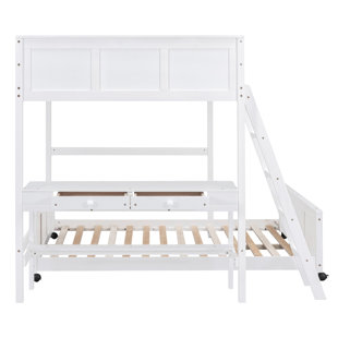 Lit double superposé double avec bureau, lit superposé en bois peu encombrant, lit mezzanine multifonctionnel, gris