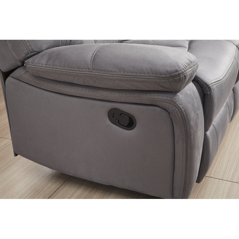 Fleuridor Upholstered 78'' Reclining Loveseat, Gray 