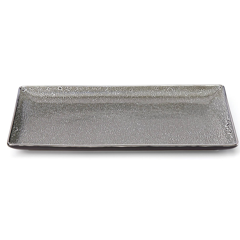 Panthera Stoneware Tray, Platinum