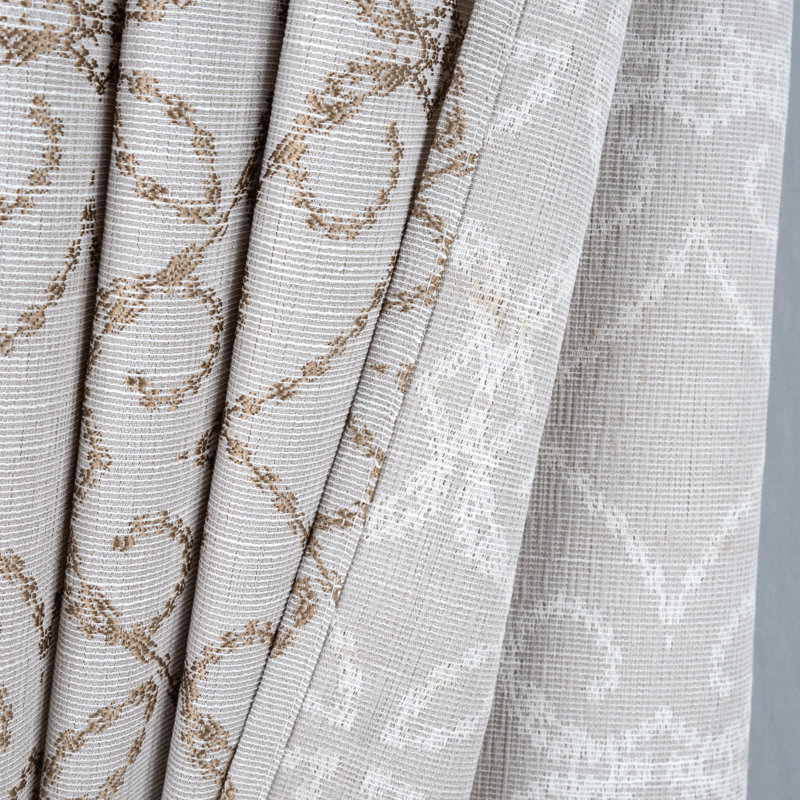 Woodbridge Geometric Room Darkening Window Curtain, Taupe