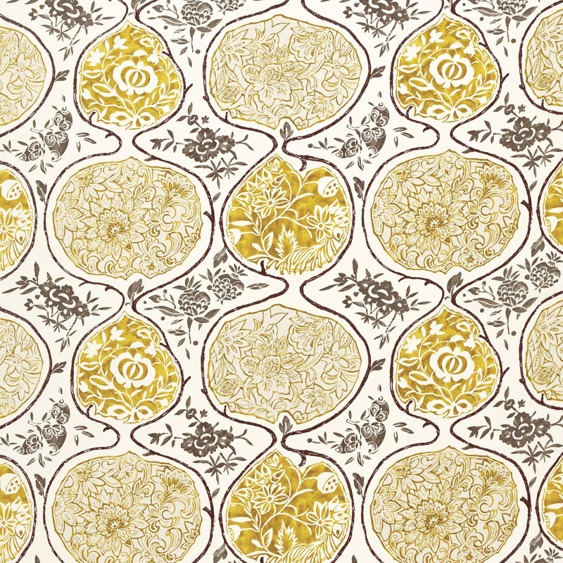 Katsugi Fabric, Gold/Mushroom