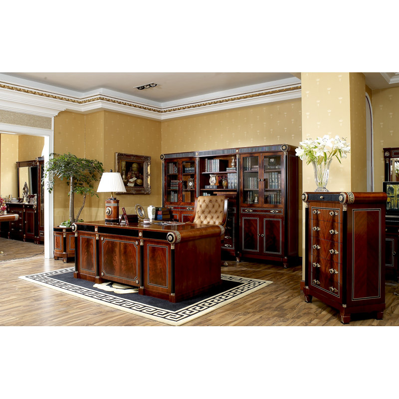 Edelman Solid Wood Executive Desk, 31.1" H x 76.8" W x 39.4" D