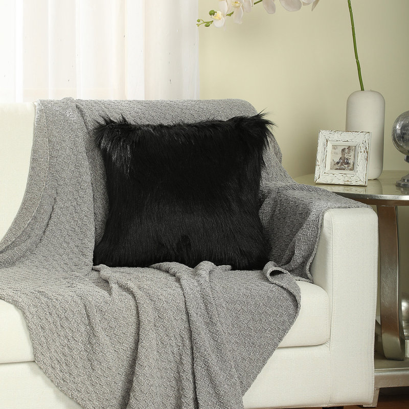 Housses de coussin Flafia, Noir, 16 po x 16 po