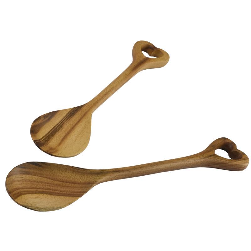 Ensemble de cuillères à cuisson 2 pièces en bois artisan Demitri