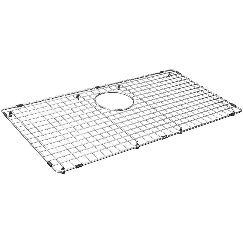 Grille d'évier en acier inoxydable robuste avec drain arrière 27,56 po x 14,57 po