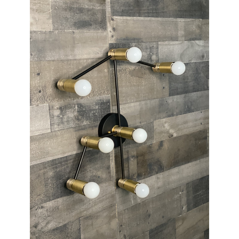 Leopardus Armed Sconce, Black/Brass