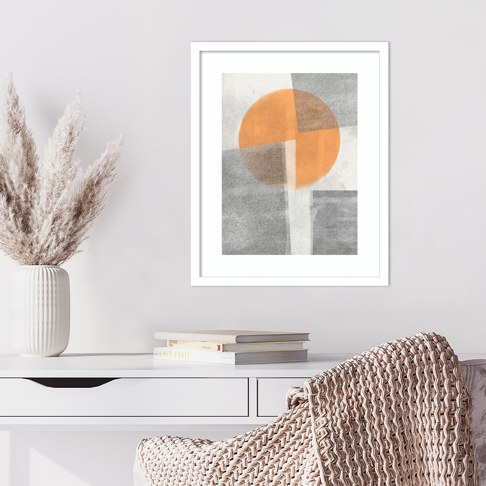 Giese "Paper Collage No. 3" Print, White, 21" H x 17" W