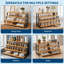 4-Tier Bamboo & Metal Spice Rack, Countertop Spice Jar Holder, Multi Layer Kitchen Storage Shelf for Seasoning Bottles, Black Frame