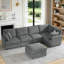 Canapé modulaire réversible 6 pièces avec repose-pieds amovible-2120799956