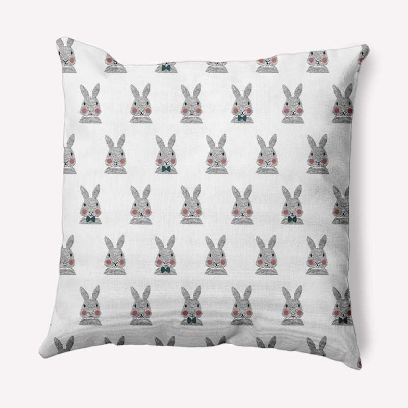 Housse et insert de coussin carré Bunny Fluffle, Vert océan, 16 po x 16 po