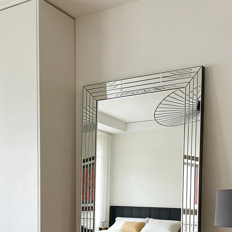 Miroirs rectangulaires pleine longueur en bois manufacturé, 74.8" H x 35.43" W
