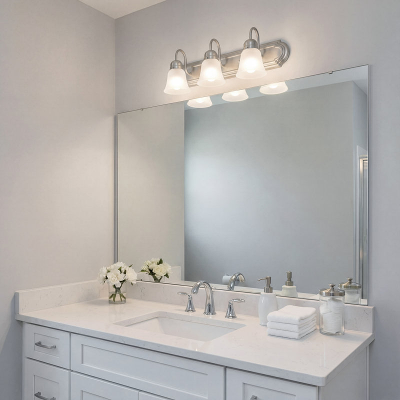 Éclairage pour salle de bain 3 lumières Neema, Nickel brossé