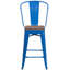 Tabouret de bar ou de comptoir en métal Marian avec dossier et siège en bois Marian-2101696404-2101696441-2127243145