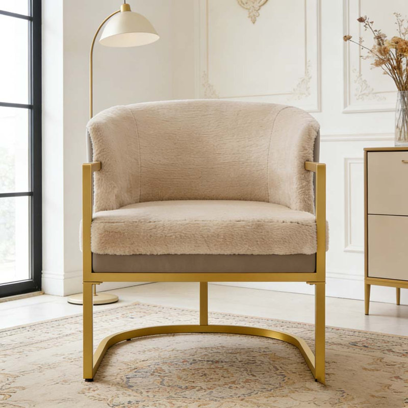 Chaise de lecture rembourrée Modern, Brun