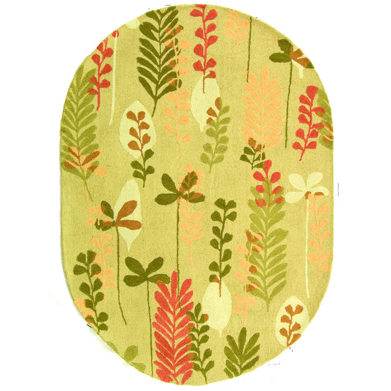 Berkley Hand Hooked Thick Wool Pile Floral Rug, Rectangle 7'6" x 9'6"
