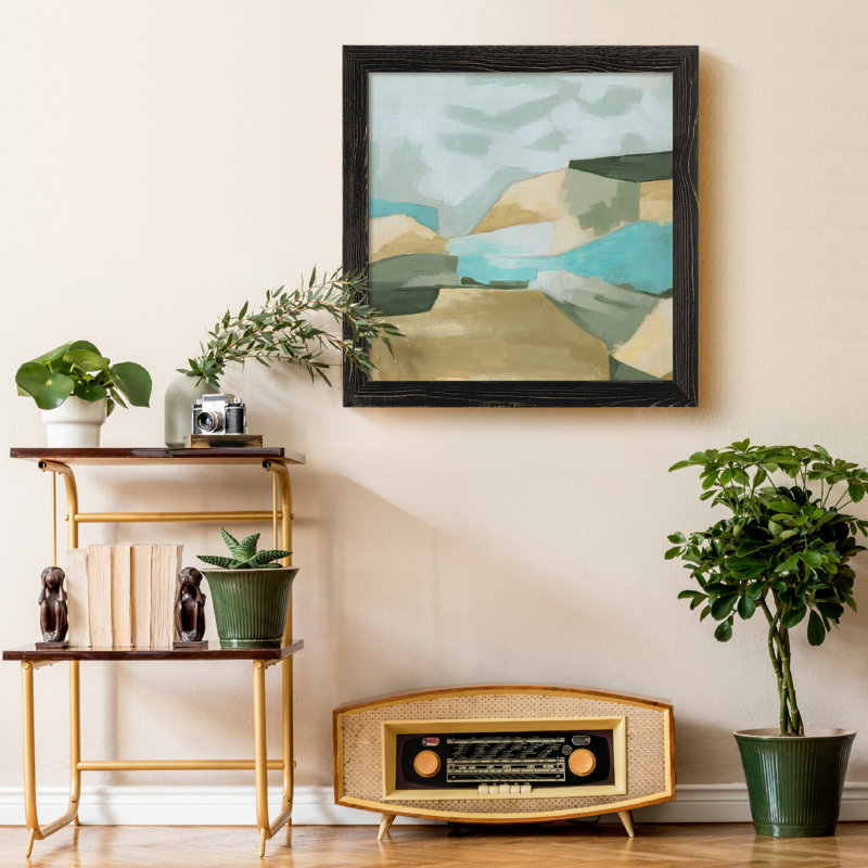 " Optical Fields II " Painting Print, 28" H x 28" W x 1" D, Black Framed