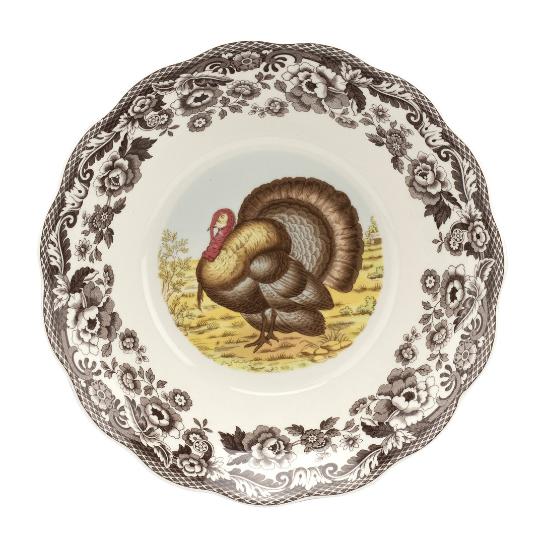 Spode Woodland Turkey Daisy Bowl 10" Turkey Spode
