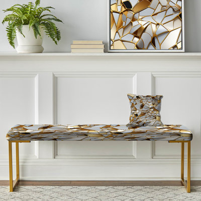 Banc en marbre doré et blanc Opole