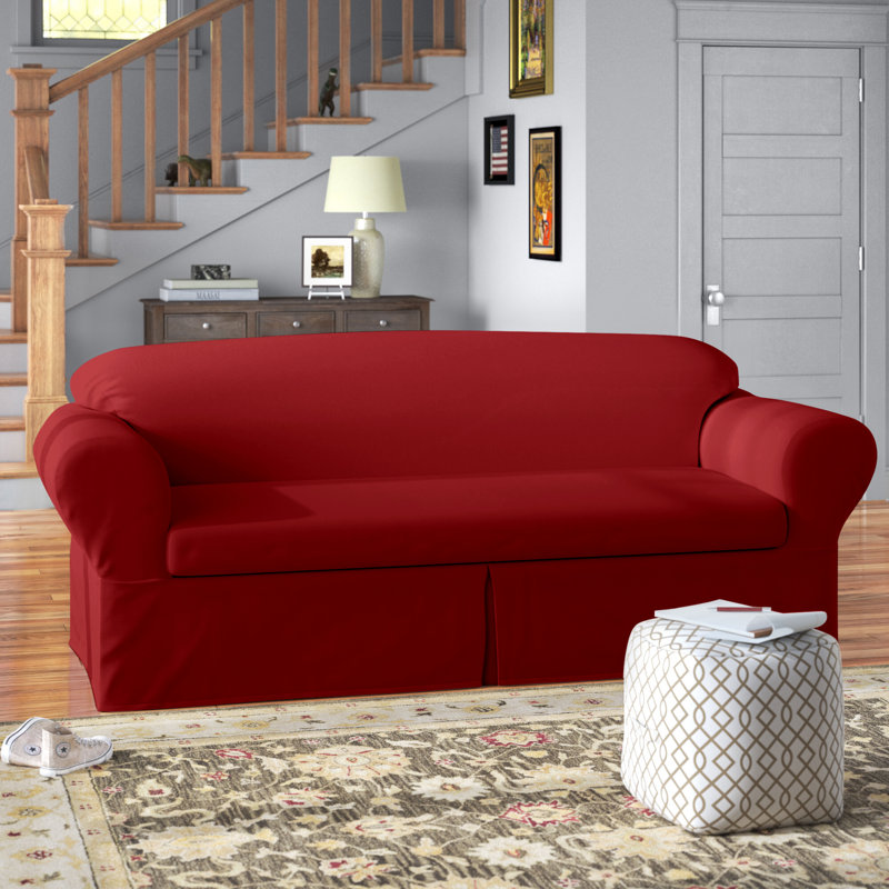 Housse pour canapé à coussins carrés/rectangulaires, Rouge