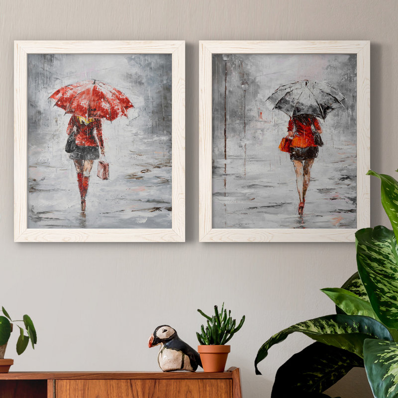 City magasiner III - ensemble de 2 reproductions d'art, H 20 po x l 17 po x P 1 po, Toile blanche encadrée, Pas de tapis