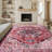 Traditional Machine Washable Area Rug with Non-Slip Backing,Red -329370483
