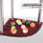 8-Hole Freestanding Pool Cue Rack, Oak Billiard Stick Holder with Shelves