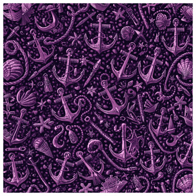 Couvre-lit matelassé mauve Nautical Anchors 