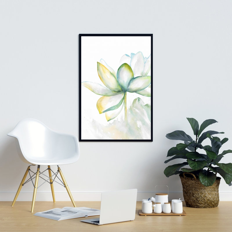 Reproduction abstraite de fleur de lotus sur toile, H 36 po x l 24 po