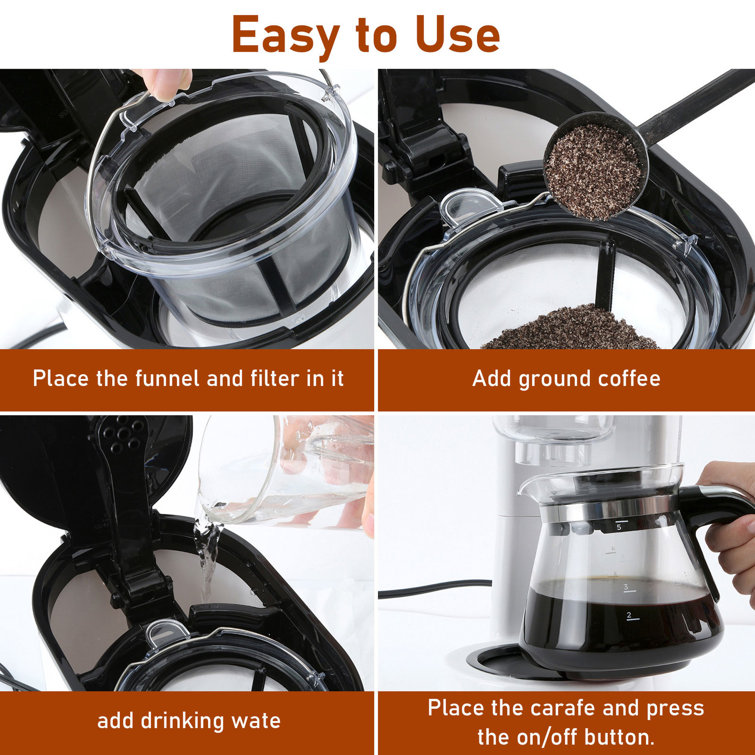 WUJIJIA™ Compact Coffee Maker 5 Cups Coffee Machine, Anti-Drip