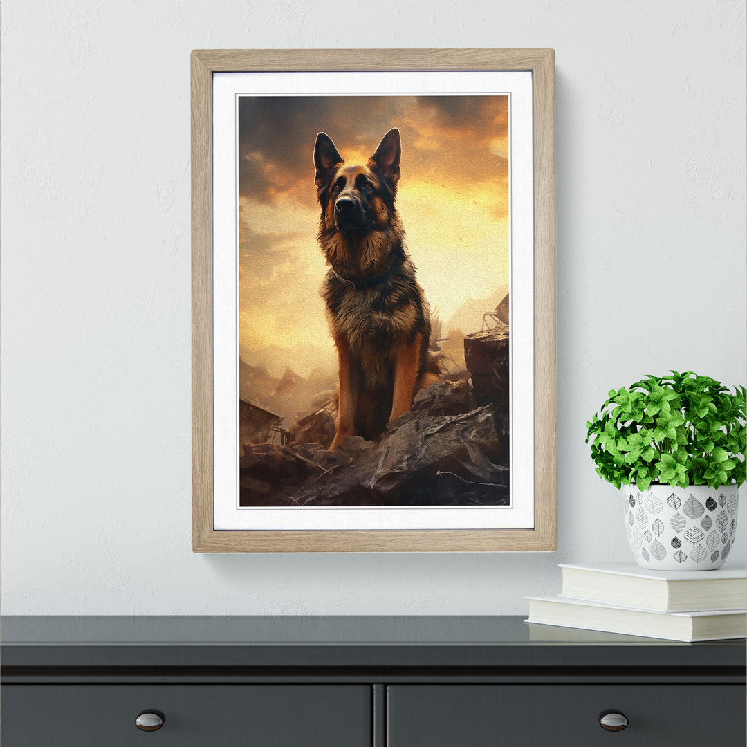 German Shepherd Conceptual Art - Framed Print