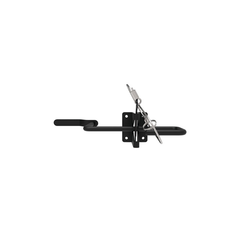 Black Steel Slide Bolt Privacy Gate Latch