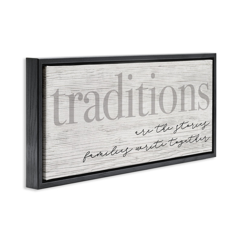 Family Traditions, H 11 po x l 25 po, Cadre flottant noir de jais