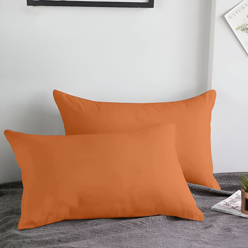 Set of 2 Super Soft Microfiber Pillow Covers - Breathable, Easy Care, Ultra Soft Microfiber Fabric, Rust