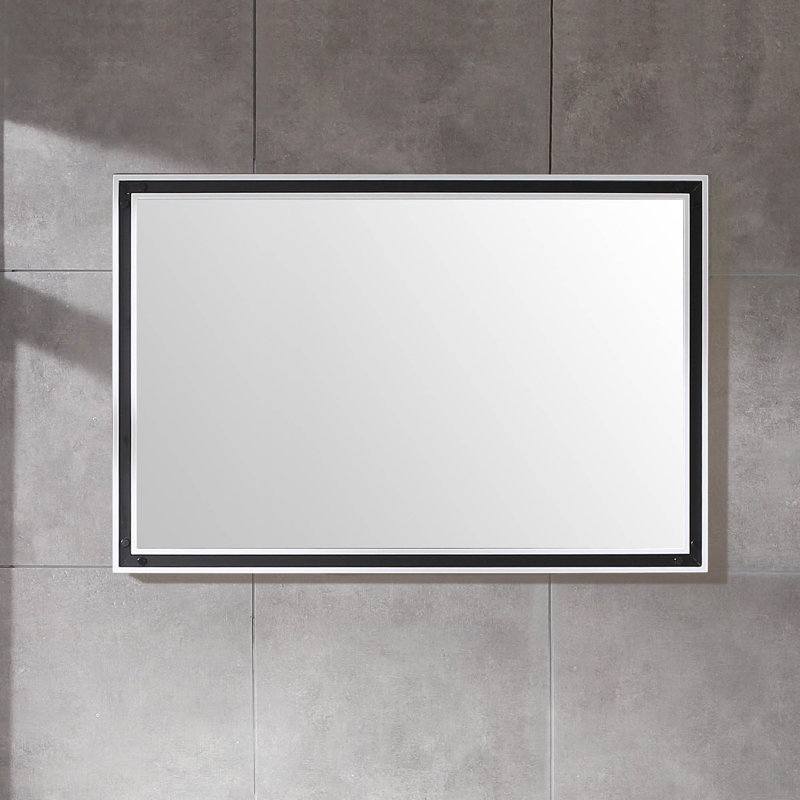 Miroir de salle de bain contemporain moderne & Anavilhanas, H 31 po x l 48 po, Blanc