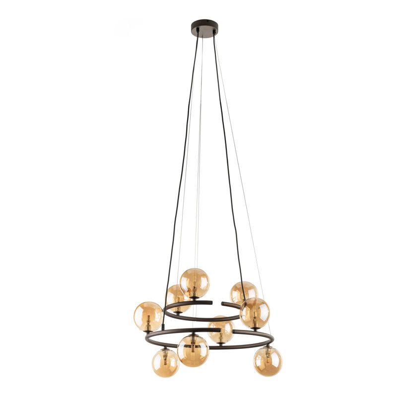 Aspermont 9 - Light Cluster Pendant, Brown