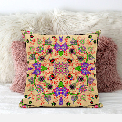 Paisley Outdoor Reversible Throw Pillow