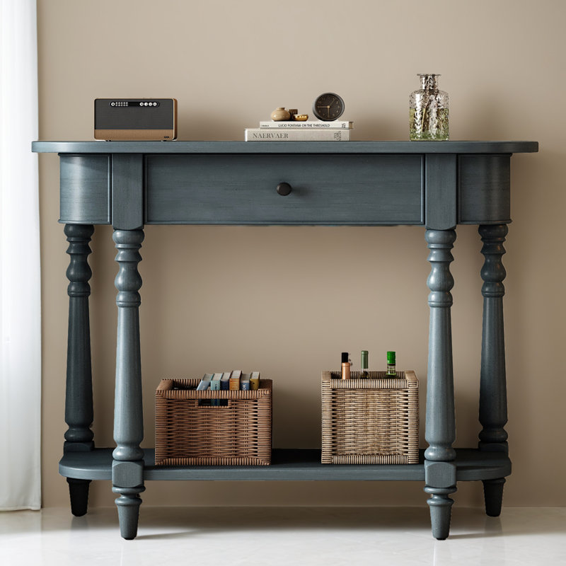 36" Console Table Entryway Sofa Side Table for Hallway Living Room, Navy Blue