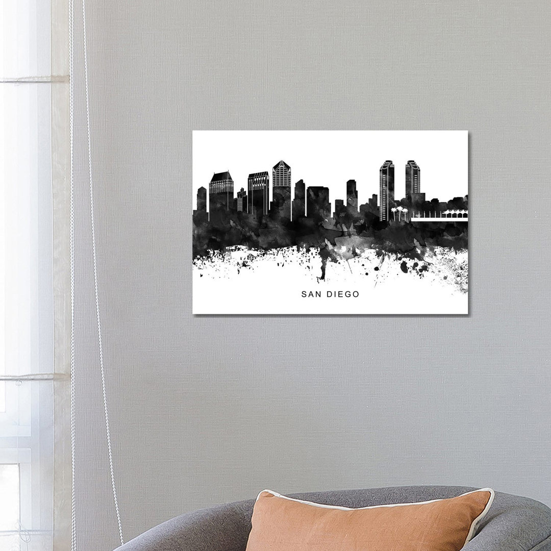 San Diego Skyline by WallDecorAddict - Wrapped Canvas Print