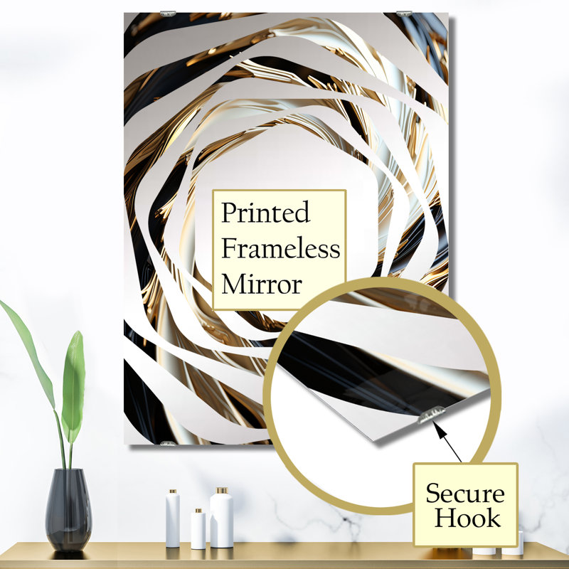 Miroir mural Caleiah - Abstract Spirals MIR137903, 40 po x 30 po