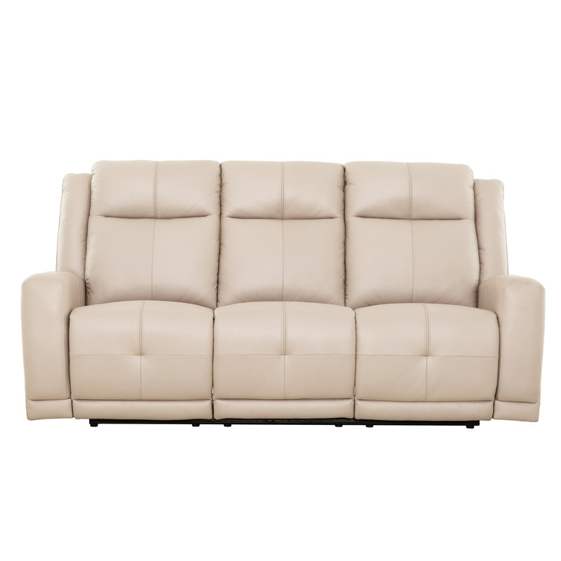 Steeves 78 in. Reclining Condo Sofa in Beige