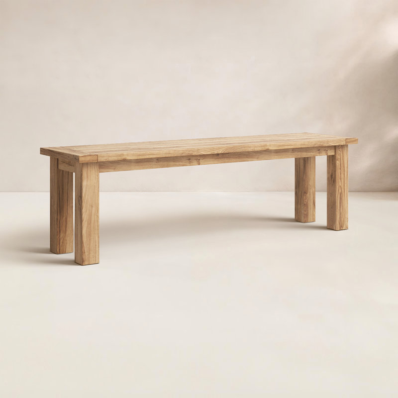 Banc de pique-nique en teck Morones, H 17,7 po x l 59,1 po x P 15,7 po