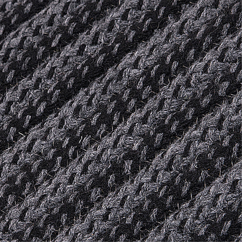 Tapis noir tressé à motif géométrique Ommegang, Rectangle 9 pi x 12 pi