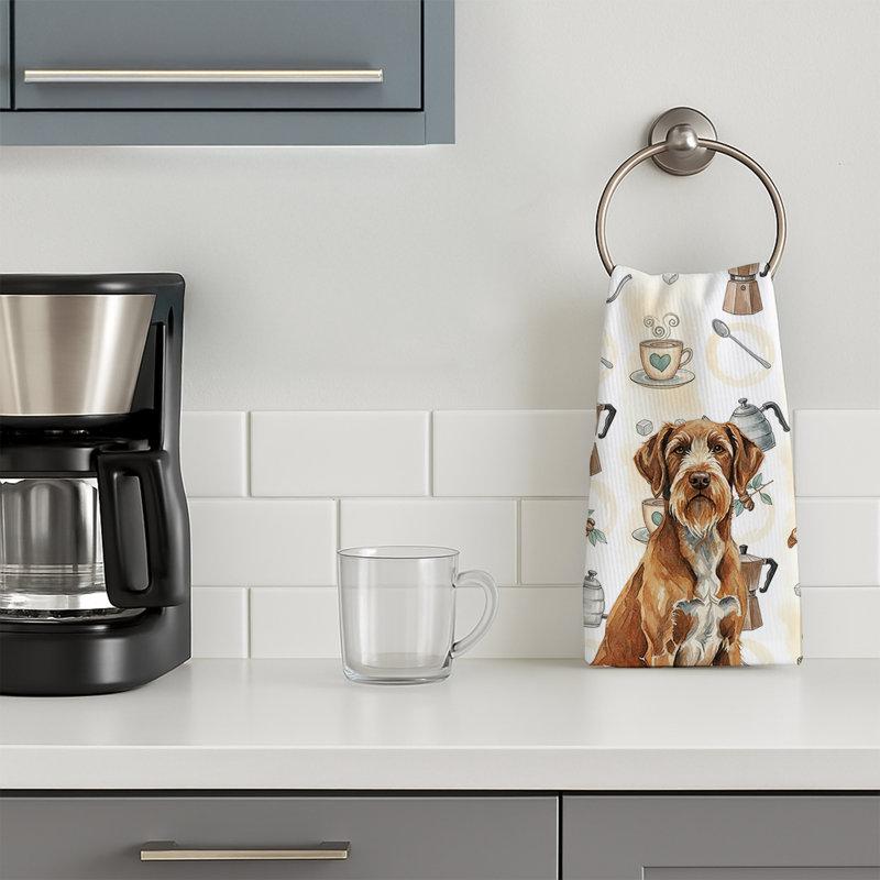 Wirehaired Pointing Griffon Coffee Bar Kitchen Towel, Wirehaired Pointing Griffon
