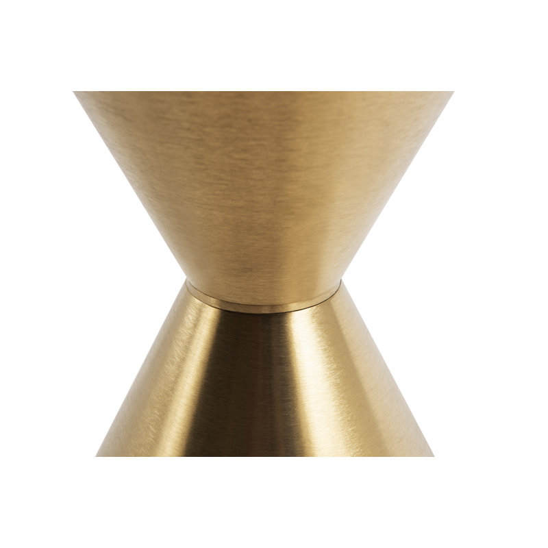 Belynda Pedestal End Table, Brass, White