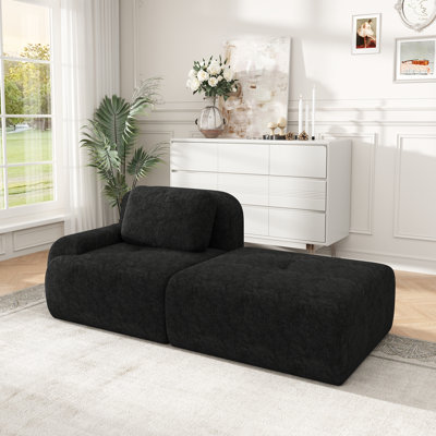 Modern Open‑Design Compression Cloud Sofa, Chenille Fabric