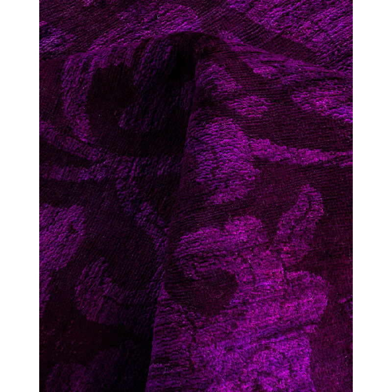 Tapis unique noué à la main Vibrance - mauve, 6 pi 3 po x 9 pi 4 po